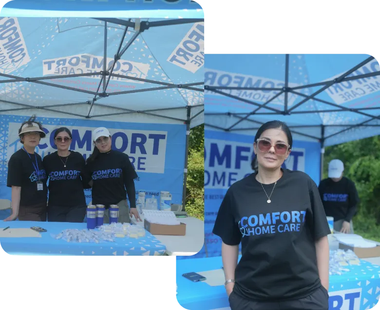 Comfort Home Care Team at a Community Outreach Event | Comfort Home Care Comfort Home Care team members representing the company at a community outreach event booth