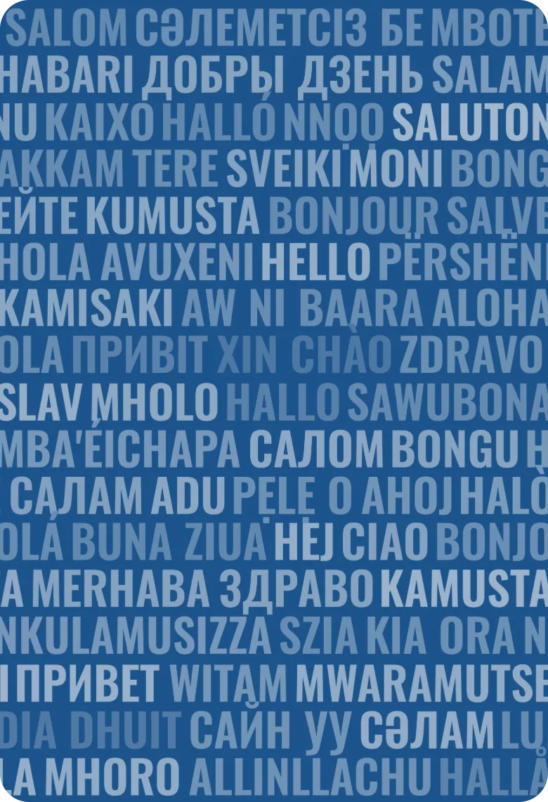Multilingual Care for Diverse Cultures and Communities | Comfort Home Care Colorful multilingual greetings representing diverse cultures and languages